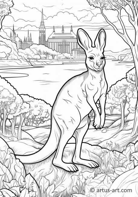 Kanguru Boyama Sayfası Çocuklar İçin